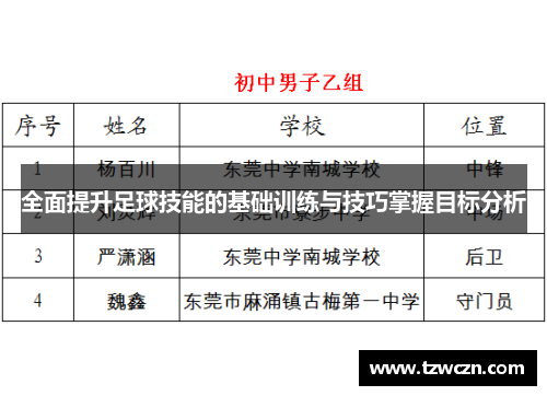 全面提升足球技能的基础训练与技巧掌握目标分析